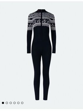 Perfect Moments Intarsia Knit Merino Wool Jumpsuit